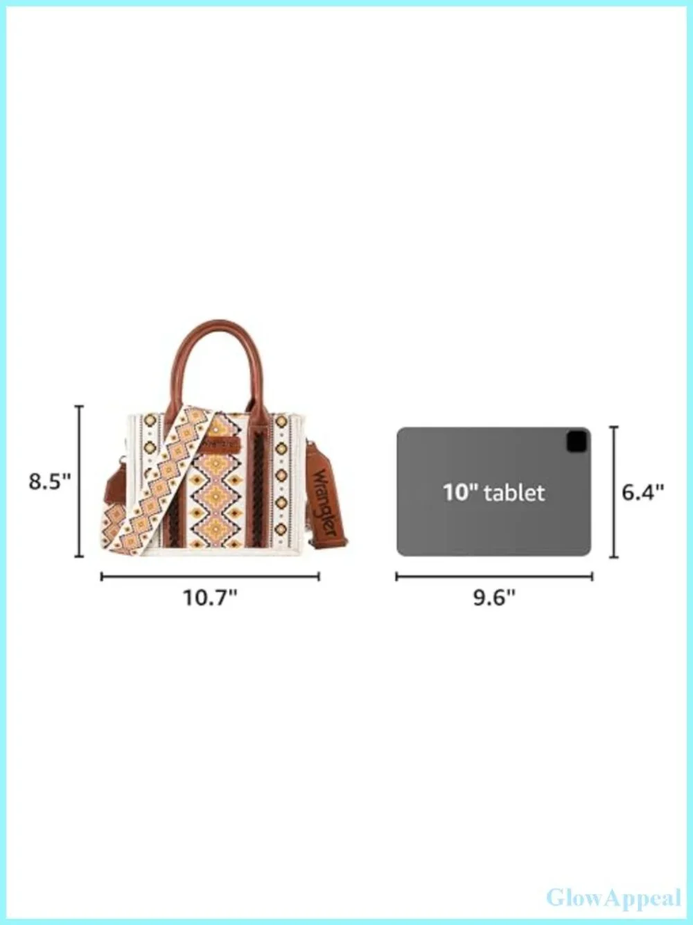 Wrangler Women's Aztec Hobo Tote Bag Canvas Shoulder Purse with Guitar Strap